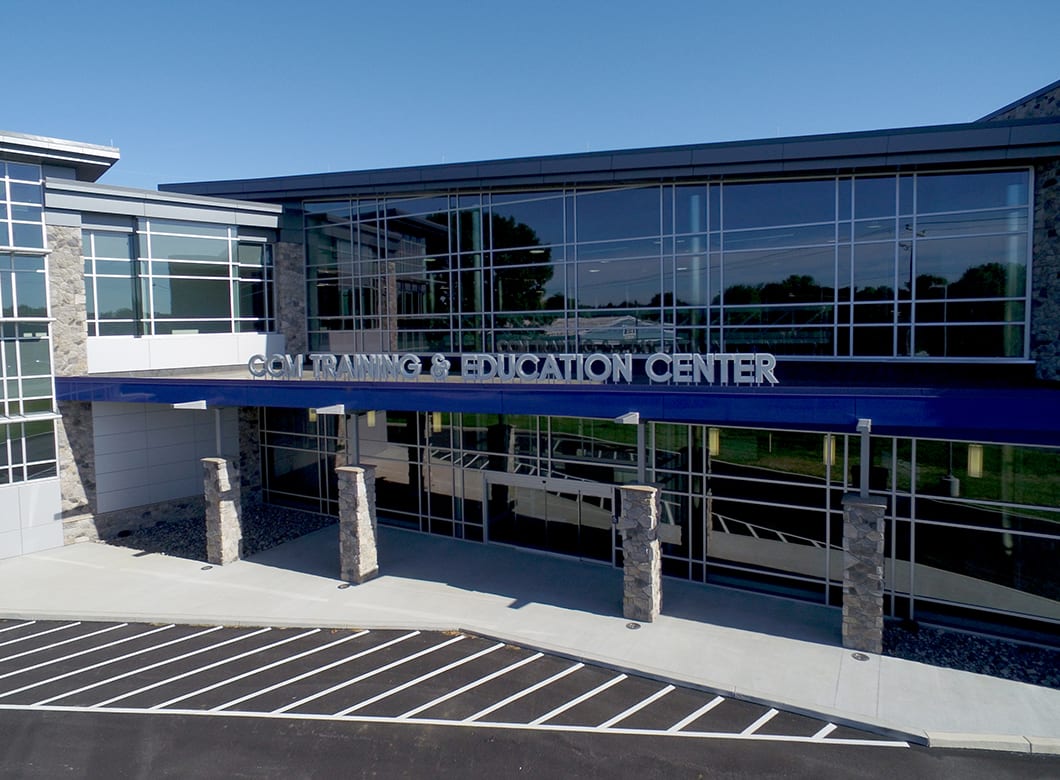 An exterior view of the CCM Training and Education Center