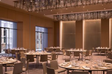 Creators of custom laminated art glass, Archetype Glass design the glass for the Conrad Washington Ballroom