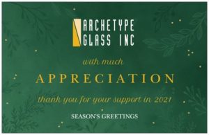 The Archetype Glass 2021 Holiday Card, front