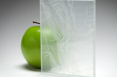 A clear transparent sample of the new custom fabric glass in coordination with Spatial Element.