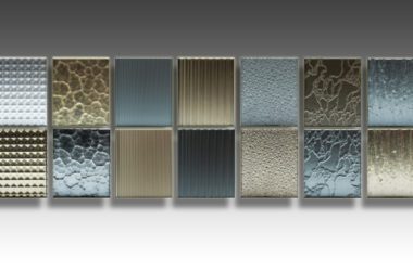 A mosaic of the Archetype Glass Quarterly Subscription Program's Fourth Quarter Collection custom laminated glass samples