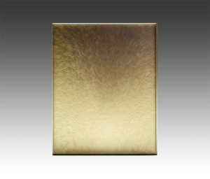 A beautiful gold custom laminated mirror sample as part of the Archetype Glass Quarterly Subscription Package Fourth Quarter Collection