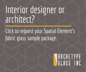 Request a sample package of Spatial Element's fabric glass