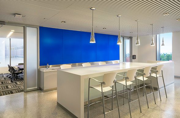 An example of Archetype Glass' custom laminated glass featuring our acid etched surface diffusion, part of the 2023 Q1 Quarterly Subscription Program