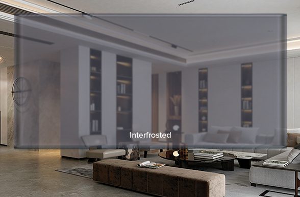 A rendering of our Interfrosted custom laminated glass, featured in our Quarterly Subscription Program's 2023 First Quarter Collection