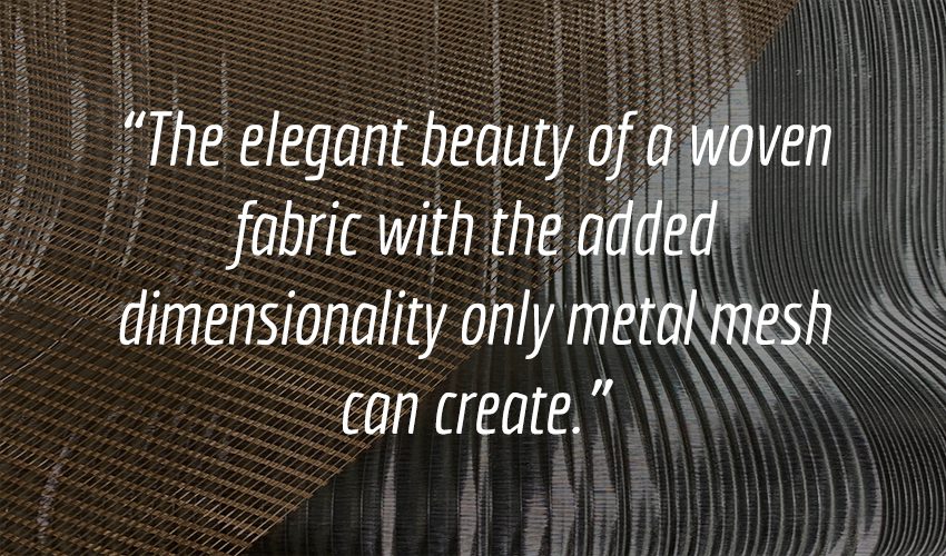 Archetype Glass' custom laminated wire mesh glass - the elegant beauty of woven fabric with the added dimensionality only wire mesh can create