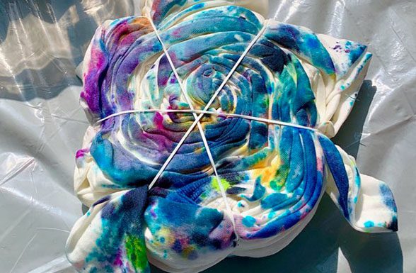 One of Archetype Glass' tie dye creations in the works