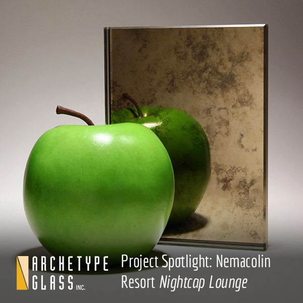 The custom laminated antique mirror used in the Nemacolin Resort's Nightcap Lounge bar