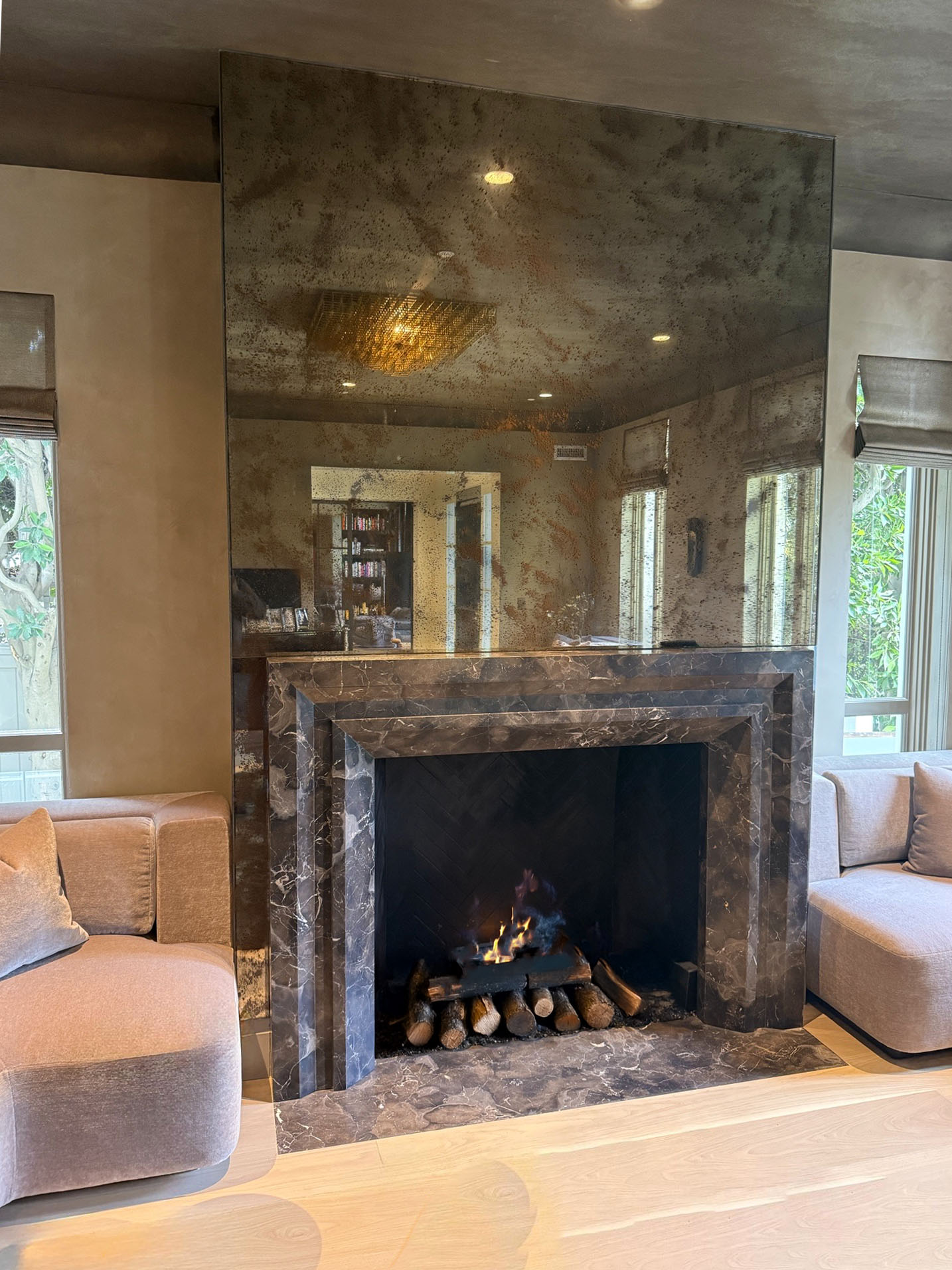 Decorative Mirror Fireplace Feature