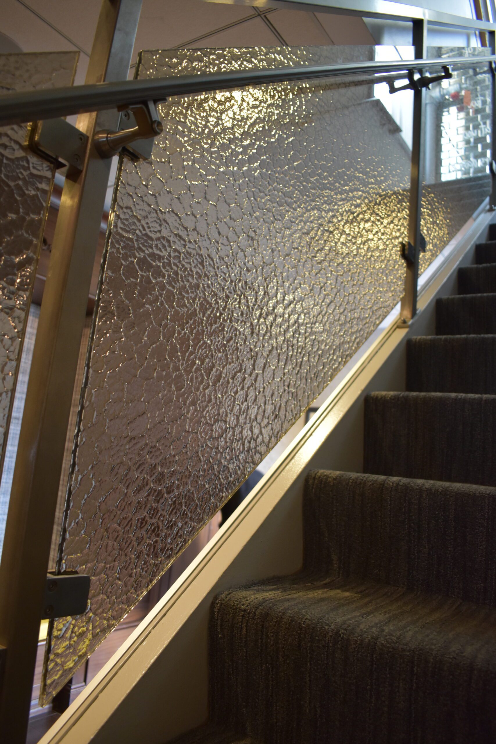 Custom Textured Glass Railing