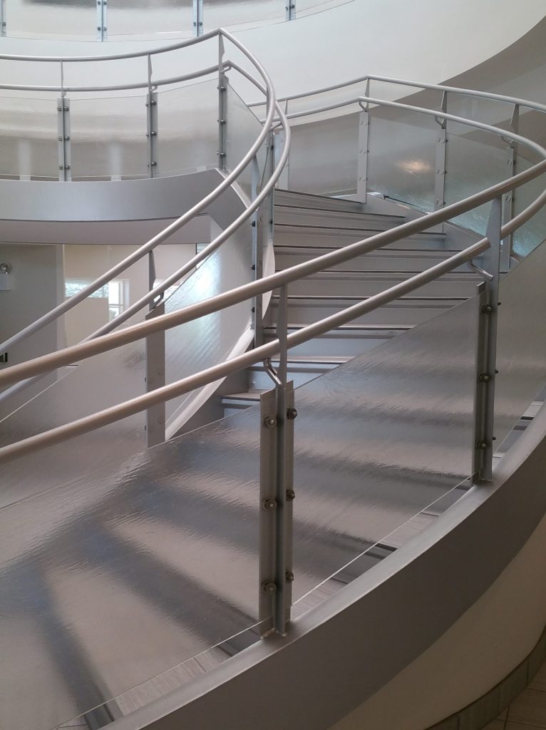 Textured Glass Staircase Railing